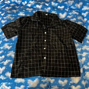 Black checkered button up shirt